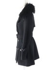 BBERRY Blue Label Wool Angora Raccoon Trench Coat