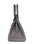 HMS Gris Paris Matte Alligator Leather Birkin 35cm Retourne Tote