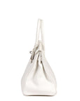 HMS White Clemence Leather Birkin 30cm Retourne Tote