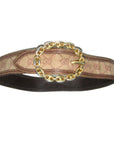 Early brown GCCIssima leather belt w a gold GCCI link buckle