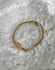 Christian D1OR CD Logo Rhinestone Bracelet Gold Vintage wxhykw