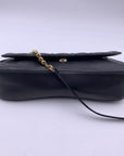 CHRISTIAN D1OR Black Perforated Leather Cannage Chain Shoulder Bag