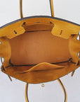 HMS Birkin 35cm 6089 New Golden Crocodile Vein Handbags Gold
