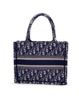 CHRISTIAN D1OR Blue Oblique Canvas Small Book Tote Bag Handbag