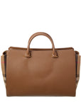BBERRY Banwell Medium Leather & Check Canvas Satchel