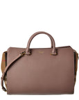 BBERRY Banwell Medium Leather & Check Canvas Satchel
