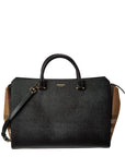 BBERRY Banwell Medium Leather & Check Canvas Satchel