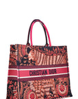 CHRISTIAN D1OR Book Tote Large Tiger Pink