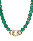 CHRISTIAN D1OR Chalcedony Diamond Necklace in 18K Yellow Gold 0.78 CTW