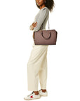BBERRY Banwell Medium Leather & Check Canvas Satchel