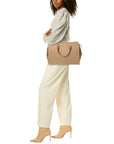 BBERRY Banwell Medium Check Canvas & Leather Satchel