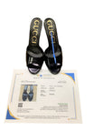 Black Sandals Luxury Designer GCCI, Size 9.5