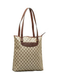 GCCI GCCI GG Plus Tote Bag Beige Brown PVC Leather GCCI