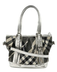 BBERRY Beat Check Nylon Patent Leather 2way Tote Bag