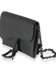 CHRISTIAN D1OR Black Ultra Matte Calfskin Saddle Belt Pouch