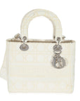 CHRISTIAN D1OR Cannage White Canvas D-Lite Lady D1OR