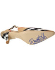 BBERRY Birdie Check Canvas Slingback Pump