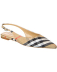 BBERRY Birdie Check Canvas Slingback Flat