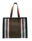 BBERRY Bridle Canvas Monogram Stripe E-Canvas Tote