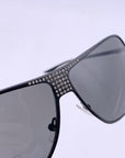 CHRISTIAN D1OR Black Aviator Hard D1OR1 Sunglasses With Crystals