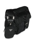 PRD Black Re-Nylon Front Pocket Shoulder Bag