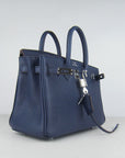 HMS Birkin 25cm Handbag 6068 dark blue silver