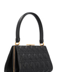CHRISTIAN D1OR Caro Cannage Frame Bag Black Leather