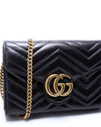 GCCI Marmont Chain Wallet Black
