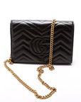 GCCI Marmont Chain Wallet Black