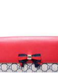 GCCI GG Supreme Bow Continental Wallet Red/Navy