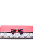 GCCI GG Supreme Bow Continental Wallet Red/Navy