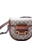 GCCI Horsebit GG Supreme Mini Rounded Bag Brown