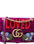 GCCI Marmont Velvet Loved Shoulder Medium Purple/Multicolor