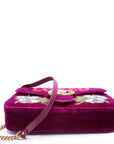 GCCI Marmont Velvet Loved Shoulder Medium Purple/Multicolor