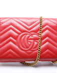 GCCI Marmont Chain Wallet Red