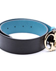 GCCI Leather Reversible Belt Size / Black/Blue