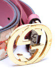 GCCI Interlocking GG Blooms Belt Size / Beige/Mauve