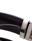 GCCI Interlocking Leather Belt Size / Beige/White