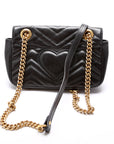 GCCI Marmont Leather Shoulder Mini Flap Black