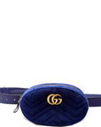 GCCI Marmont Velvet Belt Bag Blue