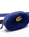 GCCI Marmont Velvet Belt Bag Blue