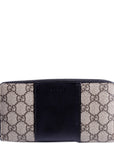 GCCI GG Supreme/Leather Zip Around Wallet Beige/Black