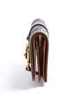 GCCI GG Denim Jackie Card Case Navy/Brown