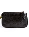 GCCI GG Leather Key Pouch Black