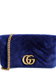 GCCI GG Marmont Velvet Mini Bag Blue