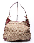 GCCI Horsebit Canvas Creole Hobo Burgundy/Tan