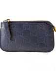GCCI GG Leather Key Pouch Navy