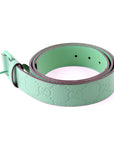 GCCI Jumbo GG Rubber Effect Leather Belt Size / Green