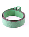 GCCI Jumbo GG Rubber Effect Leather Belt Size / Green