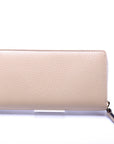 GCCI GG Leather Zip Around Wallet Beige